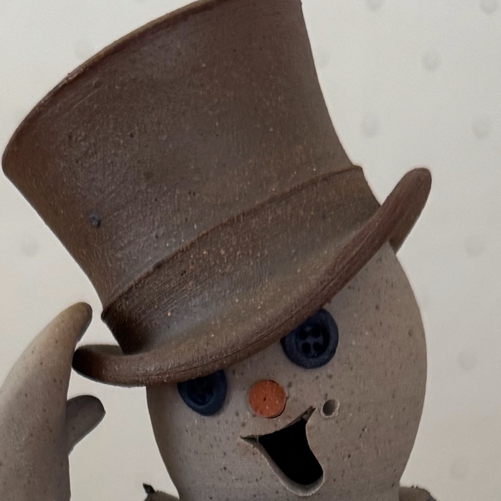 John Bauman Stoneware Holiday Decor Snowman - Picture 8 of 8